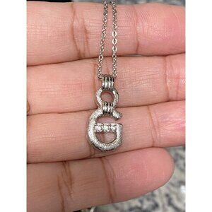 Givenchy 'G' Logo Pendant Necklace in Silver